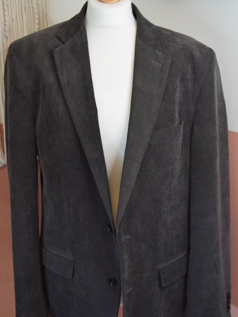 Canda C&A Brown Corduroy Blazer Jacket Regular Fit Size M